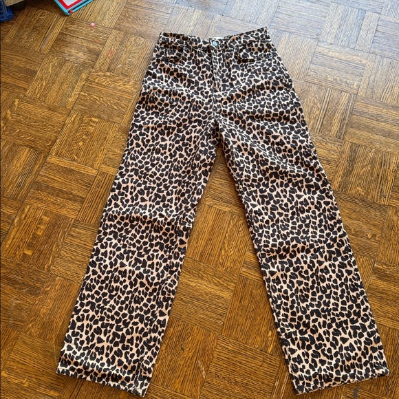 Reformation Cary High Rise Leopard Print Jeans - Picture 2 of 3